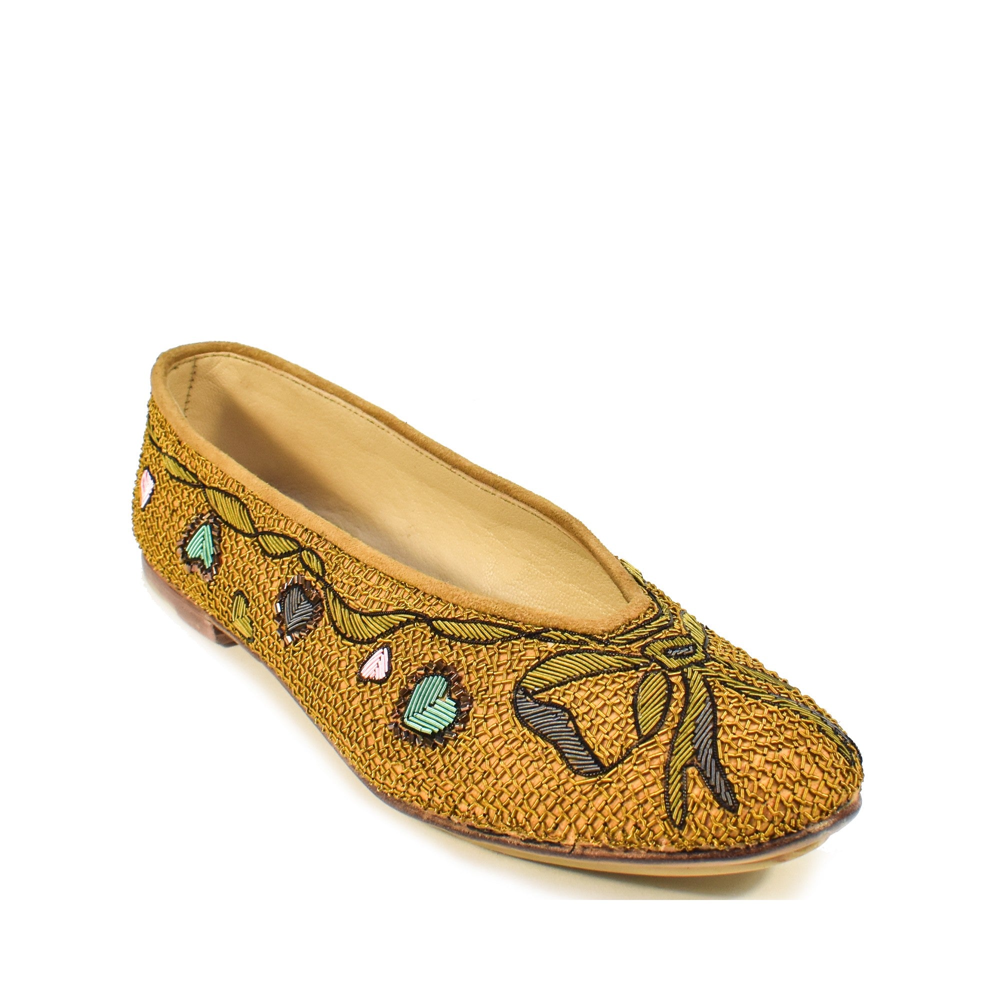 Sustainable Darcey Ballet flats with heart embroidery, perfect for stylish comfort.